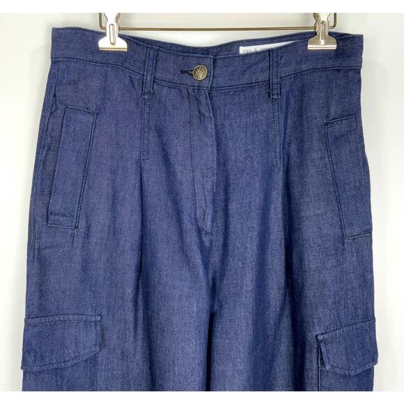 rag & bone Cassidy Tailored Wide Leg Baggy Cargo Jean Dark Rinse Women's Size 27 - Picture 4 of 8
